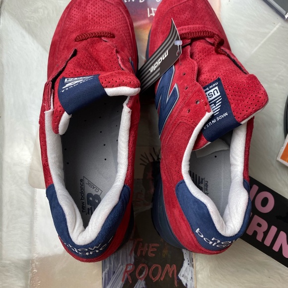🆕 New Balance 574 Made In USA Red Blue - Mens - Picture 6 of 10